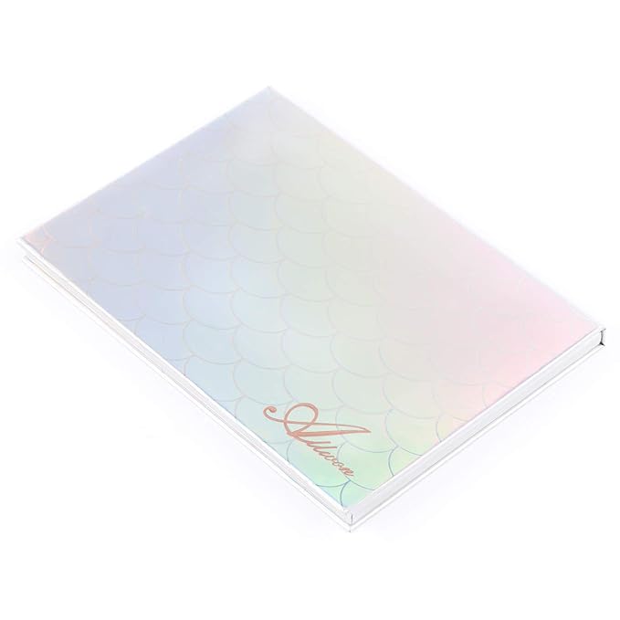 Magnetic Palette Mermaid Empty Makeup Palette with Mirror and 30Pcs Adhesive Empty Palette Metal Stickers for Eyeshadow Lipstick Blush Powder (Silver)-Velvo Beauty