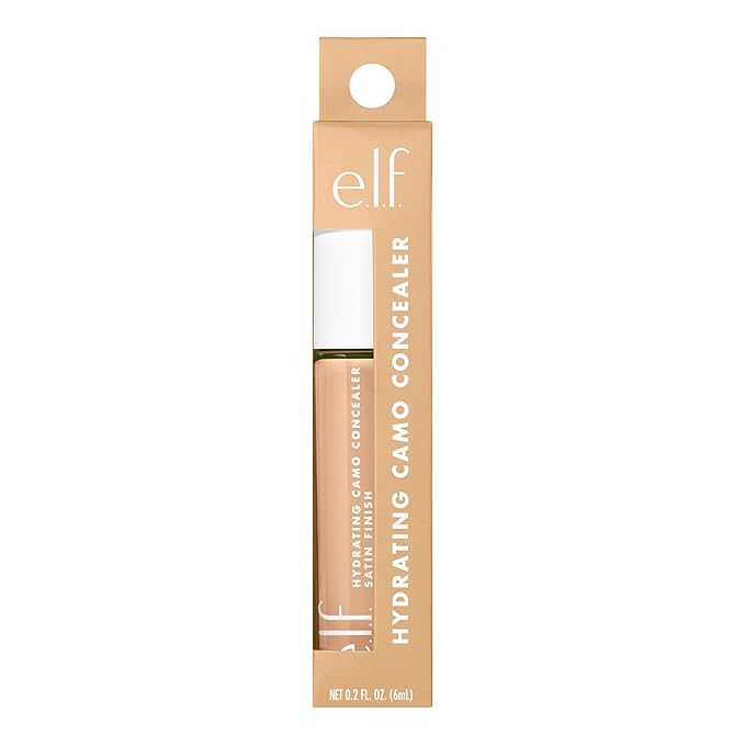 e.l.f. Hydrating Camo Concealer, Lightweight, Full Coverage, Long Lasting, Conceals, Corrects, Covers, Hydrates, Highlights, Medium Warm, Satin Finish, 25 Shades, All-Day Wear, 0.20 Fl Oz-Velvo Beauty