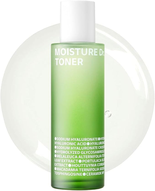 ISOI Moisture Dr. Soothing Toner, Lightweight Hydrating Toner with Tea Tree Ceramide & Hyaluronic Acid for Skin Barrier Support, Korean Skin Care (4.39 fl.oz/130ml)-Velvo Beauty