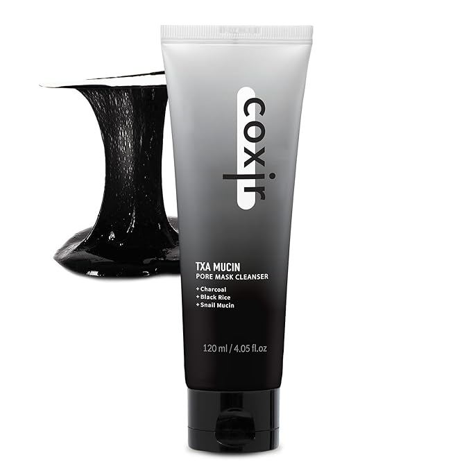 coxir TXA MUCIN ALL-IN-1 PORE MASK –Gelato Texture Wash-Off treatment | Ampoule Mask-to-Foam | Charcoal+ Snail+TXA | Blackhead Remover |Daily Pore Detox for Oily & Sensitive Skin|4.05fl.oz-Velvo Beauty