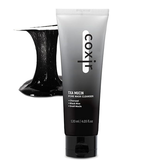coxir TXA MUCIN ALL-IN-1 PORE MASK –Gelato Texture Wash-Off treatment | Ampoule Mask-to-Foam | Charcoal+ Snail+TXA | Blackhead Remover |Daily Pore Detox for Oily & Sensitive Skin|4.05fl.oz-Velvo Beauty