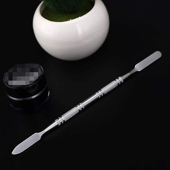 4 Pieces Makeup Spatula Cosmetics Mixing Spatula Stainless Steel Cosmetic Makeup Spatula Makeup Palette Spatula Tool Double Headed Makeup Stirring Spatula Makeup Accessories(150 mm, Silver)-Velvo Beauty