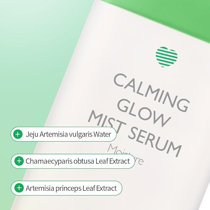 Glow Mist Serum – Hydrating & Soothing Face Mist Artemisia, Centella Asiatica, Evening Primrose, Korean Skin Care, Made in Korea, for Sensitive Skin (Calming, 3.38 oz)-Velvo Beauty