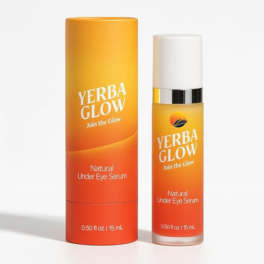 Caffeine Eye Cream – Yerba Glow Natural Under Eye Serum for Dark Circles, Puffiness & Fine Lines – Clean Hydrating Formula with Yerba Mate, Sake & Hyaluronic Acid-Velvo Beauty