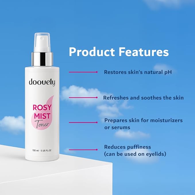 Rosy Mist Hydrating Toner – 150ml, Rose Water Spray for Face | Refreshing Toner & Face Mist Hydrating Spray for Glowing Skin, Instant Hydration, and Natural Radiance – All Skin Types.-Velvo Beauty