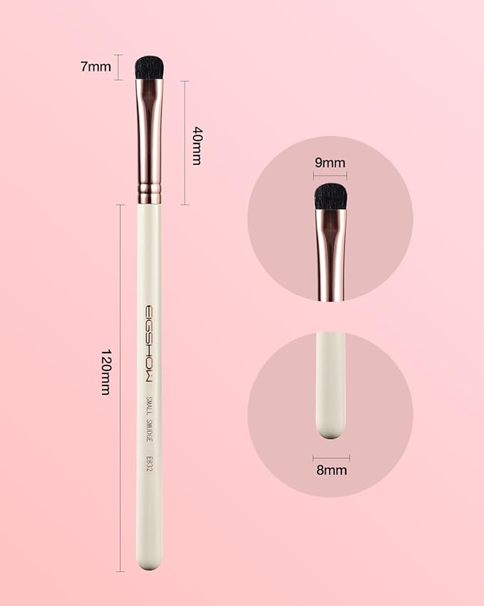 Small Smudge Brush, Professional Eyeshadow Brush for Smudging, Blending, Filling in, Premium Synthetic Bristles Tapered Eye Makeup Brush - Ivory-Velvo Beauty