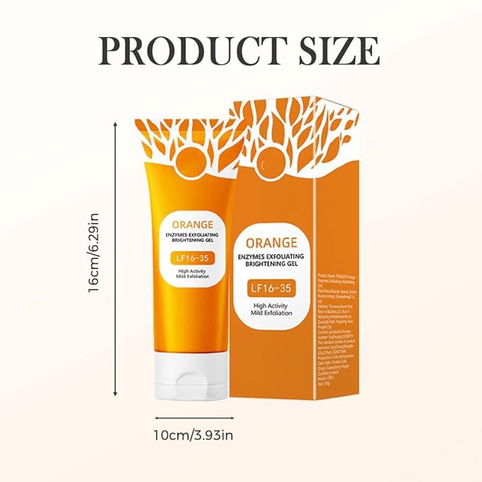 2025 New Orange Exfoliating Gel for Face and Body, Oranges Enzymes Exfoliating Gels Remove Blackheads Moisturize Skin, Upgrade Exfoliatings Cleansing Gel Scrub Clean Pores (Orange, One Size)-Velvo Beauty