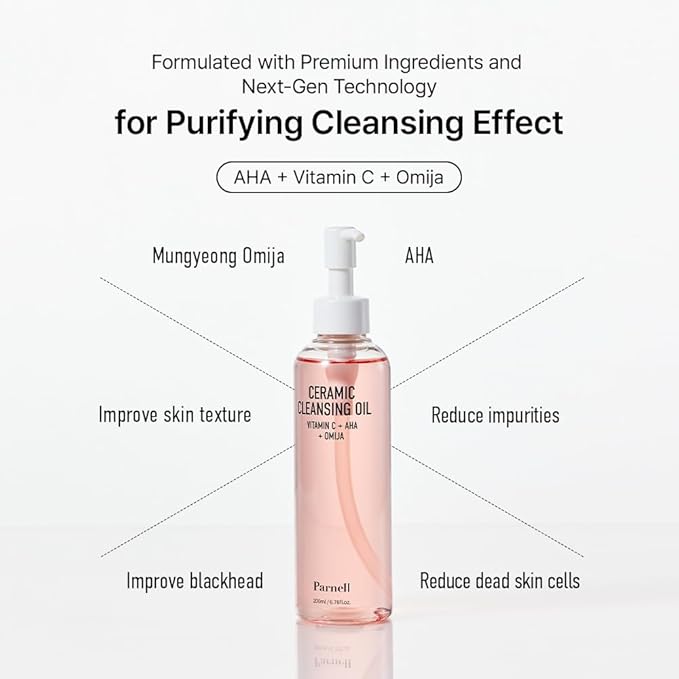 Parnell Aha Omija Ceramic Cleansing Oil 200ml / 6.76 fl.oz | blackhead melting, korean facial cleanser, korean skincare-Velvo Beauty