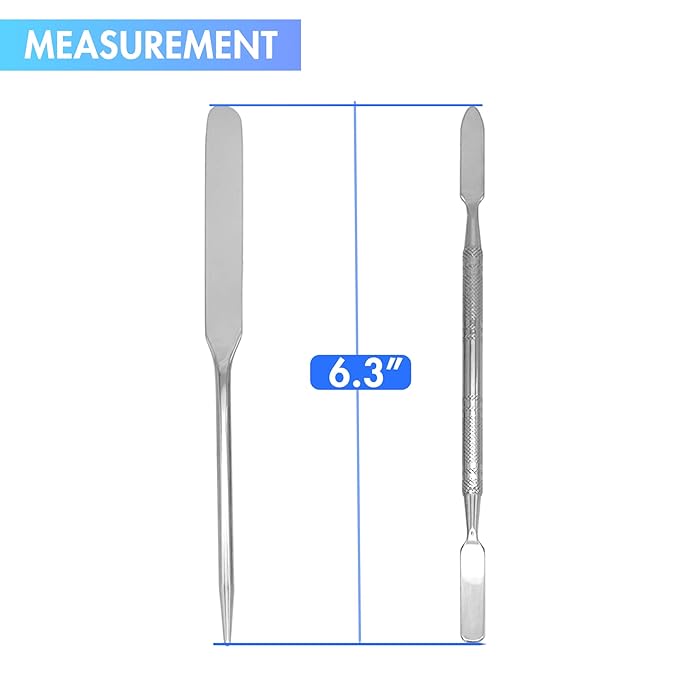 Foundation Spatula Stainless Steel Makeup Mixing Tool Cosmetic Metal Mixer Tool for Professional Color Nail Art Lab Pigment Blending Stick Silver-Velvo Beauty