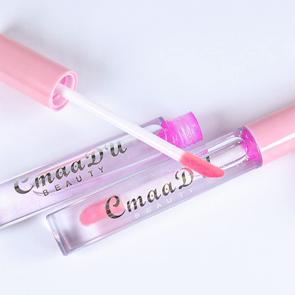 evpct 2Pcs Clear Color Changing PH Tinted Lip Gloss Sets for Women, Pink Mood Lip Oil Gloss Balm Tint Stain Glaze Pack Hydrating 0.11 fl.oz *2-Velvo Beauty