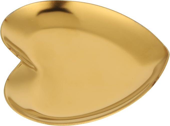 Nail Palette, Makeup Palette Nail Palette Heart Shaped Art Palette Stainless Steel Makeup Mixing Palette Makeup DIY Paint Color Mixing Tray Nail Art Palette Resin(Gold)-Velvo Beauty