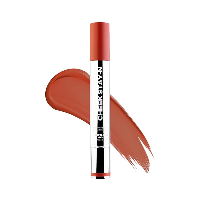 Sacheu Cheek STAY-N Liquid Blush for Cheeks — High Pigment, Buildable, Lightweight Cream Blush Infused With Squalane, for Dewy & Radiant Flushed Cheeks — Long-lasting & Cruelty Free, I'm Hot-Velvo Beauty