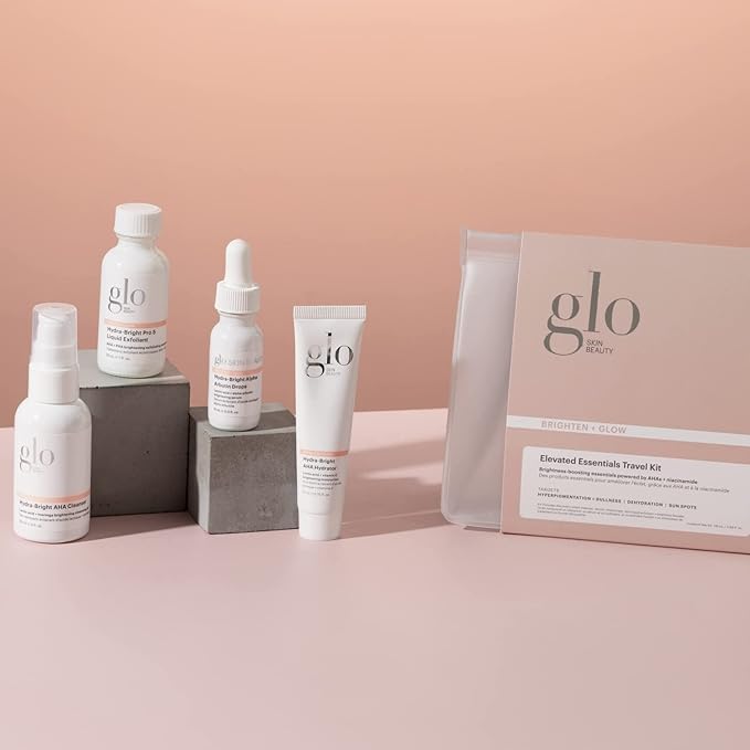 Glo Skin Beauty Brighten + Glow Travel Set | Mini Professional Skincare Kit | Travel Size Skincare Regimen Collection-Velvo Beauty