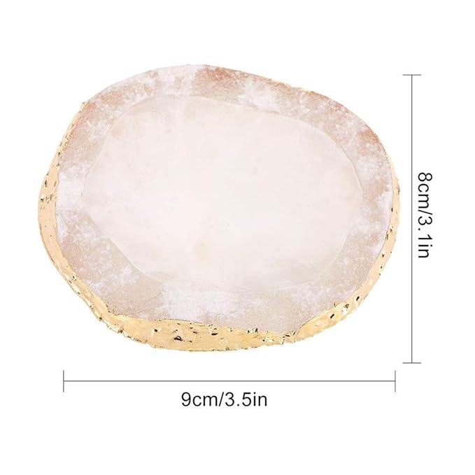 MISUD Resin Nail Art Palette, Nail Polish Drawing Color Dish Golden Edge Resin Stone Paint Drawing Color Dish Manicure Nail DIY Tool (White)-Velvo Beauty