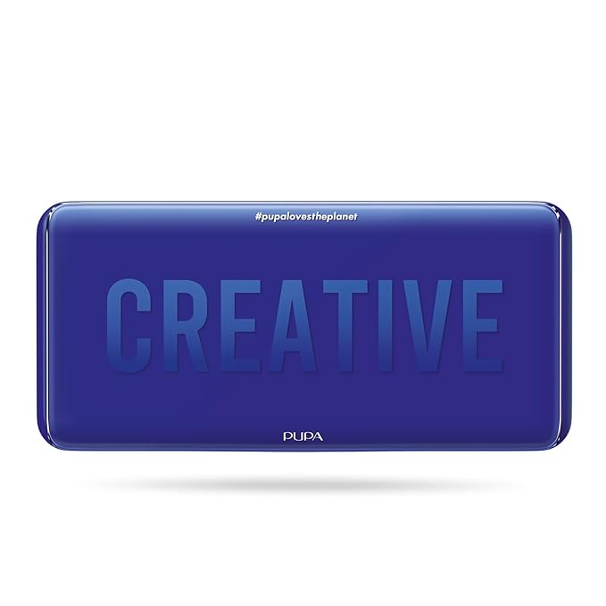 Pupa Milano Make-Up Palette L, 005 Blue, 0.71 oz - 18 Pan Eyeshadow and Blush Palette, Matte, Shimmer, Metallic Finishes - Blendable Velvety Texture Blush Powder - Talc-Free - Eco-Friendly Packaging-Velvo Beauty