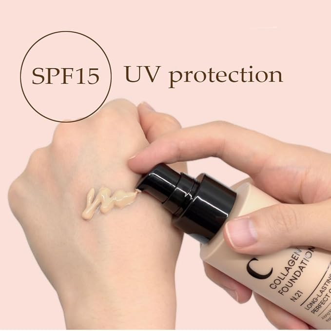 PS.PRETTYSKIN Collagen foundation for women, Long-Lasting Perfect Cover UV protection SPF15, Korean makeup with Titanium Dioxide 100ml/3.38fl.oz. (#23)-Velvo Beauty