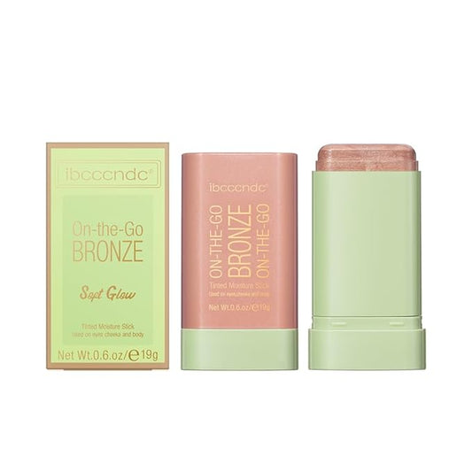 Multi-Use On The Go Bronzer Stick, Cream Contour Stick, Highlight Facial Stick Makeup, Glow Bronzer Stick for Women, Long-lasting Tinted Stick (2# Soft Glow)-Velvo Beauty