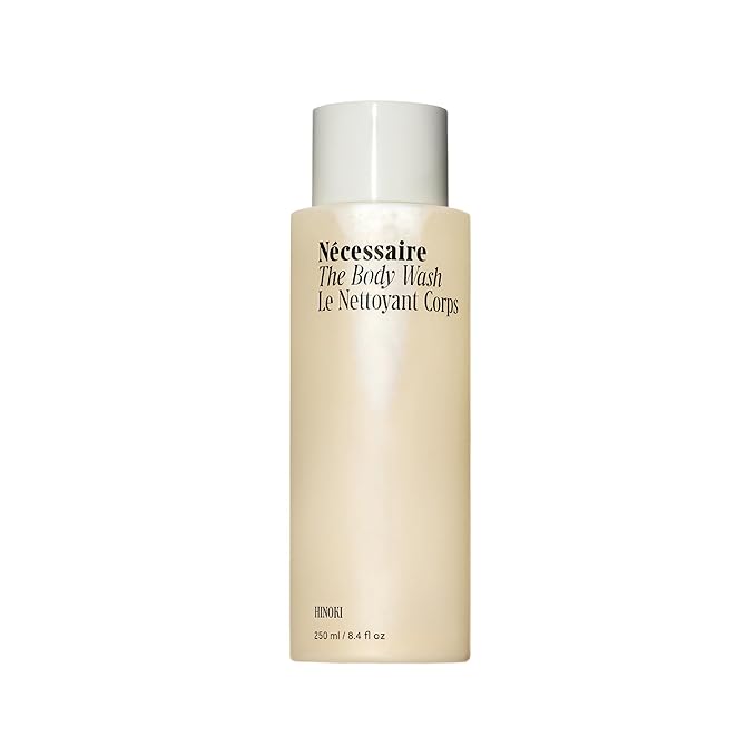 Nécessaire The Body Wash Hinoki - Natural Body Wash for Women & Men, Softening Shower Gel with Gentle Exfoliating Acids AHA/BHA/PHA. Gel Cleanse, 8.4 fl oz.-Velvo Beauty