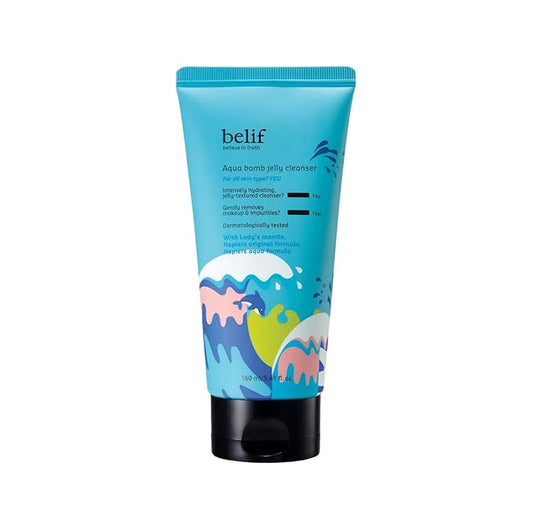 belif Jelly Hydrating Deep Cleanser – Low pH Mild & Gentle Gel-to-Foam Face Wash for Daily Deep Pore Cleansing, Hydrating and Refreshing for All Skin Types, Korean Skincare, 5.41 fl.oz-Velvo Beauty