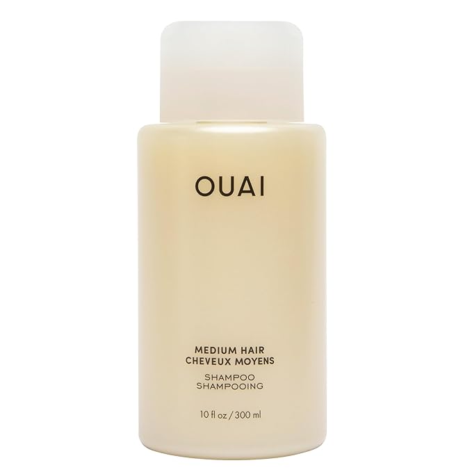 OUAI Medium Shampoo - Hydrating Shampoo with Coconut Oil, Babassu, Kumquat Extract and Keratin - Strengthens, Nourishes and Adds Shine - Paraben, Phthalate and Sulfate Free Hair Care Products (10 Oz)-Velvo Beauty