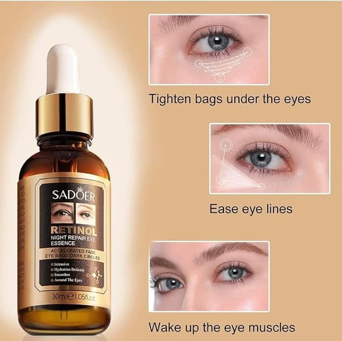 SUERO FACIAL RETINOL EYES NIGHT REPAIR 30 ml, Gold-Velvo Beauty