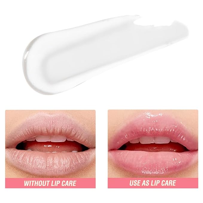 Plumping Lip Oil, Long Lasting Hydrating Lip Gloss Tinted Lip Balm Non-sticky Revitalizing, Transparent Lip Care Oil for Dry Lip (Clear)-Velvo Beauty