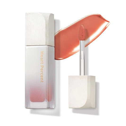 Heart Percent Dote On Mood Pure Glow Tint, Watery & Lightweight Moisturizing Lip Stain Long Lasting Liquid Lipstick 6.8g, #03. Nudi Orange-Velvo Beauty