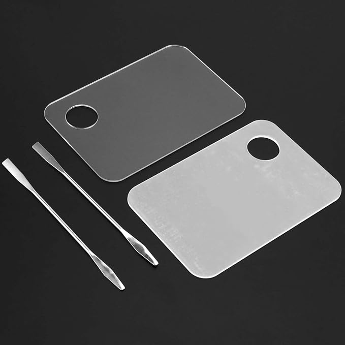 6 PCS Acrylic Makeup Palette, Clear Makeup Palette Mixer with Spatula, Makeup Palette Mixer Tray for Painting, Makeup and Art Craft-Velvo Beauty