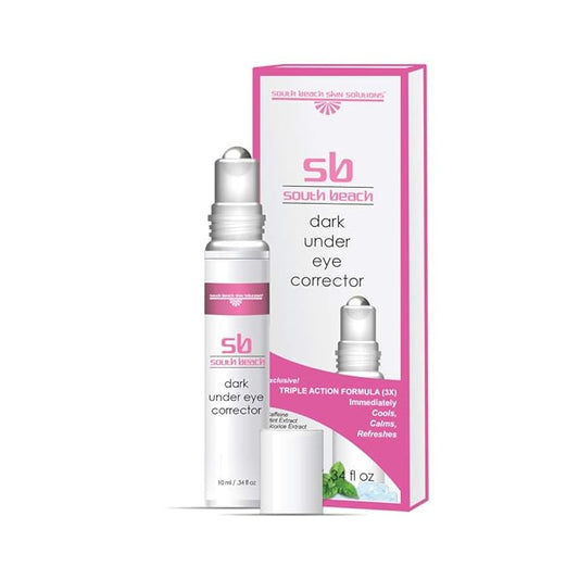 South Beach Dark Under Eye Corrector - Natural Salon Strength Anti Aging Under Eye Cream Treatment - Perfect for Tired Looking Dark Circles, Puffiness, Dark Bags, Dryness - Safe, No Harmful Chemicals-Velvo Beauty