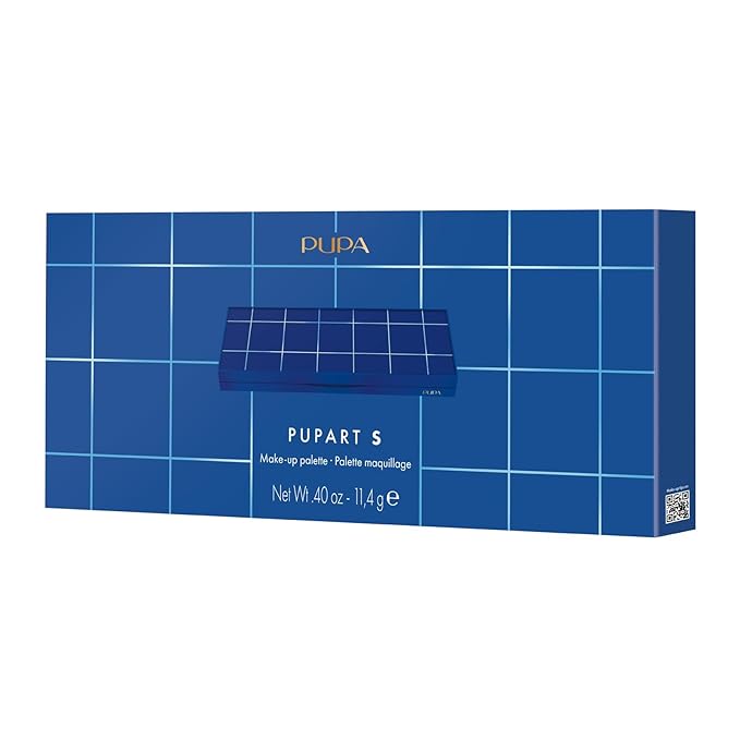 Pupa Milano Pupart S Makeup Palette, 004 Blue, 0.4 oz - Versatile Makeup Kit - Blush for Cheeks - Eyeshadow - Lip Gloss - Lip Cream - Face Makeup-Velvo Beauty