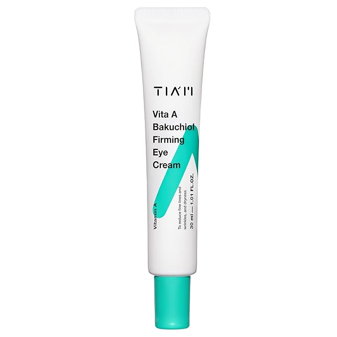 TIAM Vita A Bakuchiol Firming Eye Cream for Wrinkles, Anti-Aging, Dark Circles, and Puffiness, Fragrance-Free Under-Eye Treatment, 1.01 FL.OZ. / 30ml-Velvo Beauty