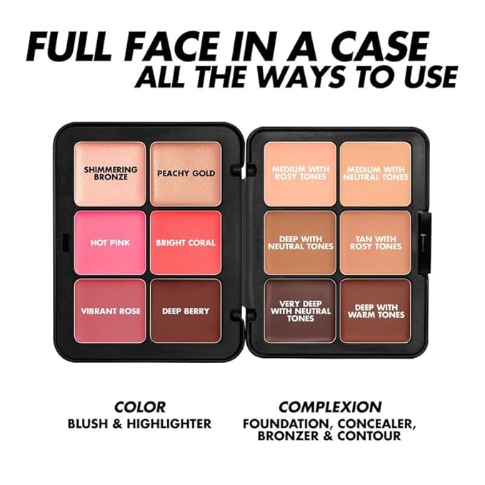 HD Skin Face Essentials Palette with Highlighters - Tan to Deep - Harmony 3 by Make Up For Ever for Women for Face and Cheek-Velvo Beauty