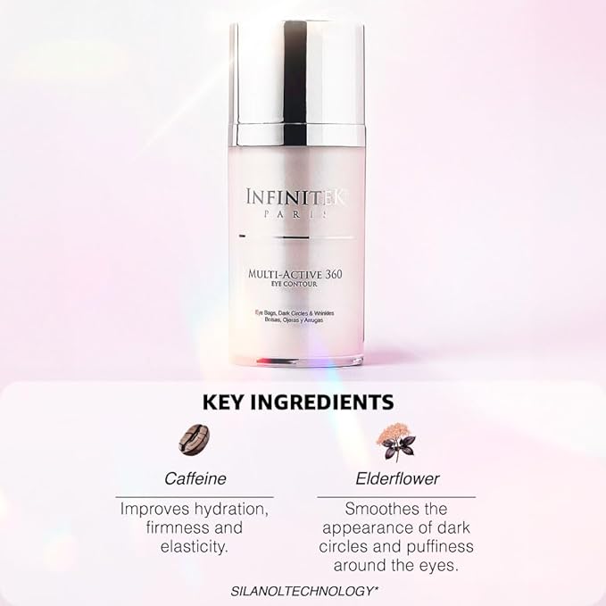 Infinitek Paris Multi-Active Collagen Eye Cream & Retinol Serum Eye Contour - Anti Aging Eye Cream for Wrinkles, Under Eye Treatment for Dark Circles and Under Eye Wrinckle Repair. 0.50 Fl Oz-Velvo Beauty