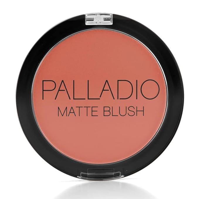 Palladio Matte Blush, Brushes onto Cheeks Smoothly, Soft Matte Look and Even Finish, Flawless Velvety Coverage, Effortless Blending Makeup, Flatters the Face, Convenient Compact, Tipsy-Velvo Beauty