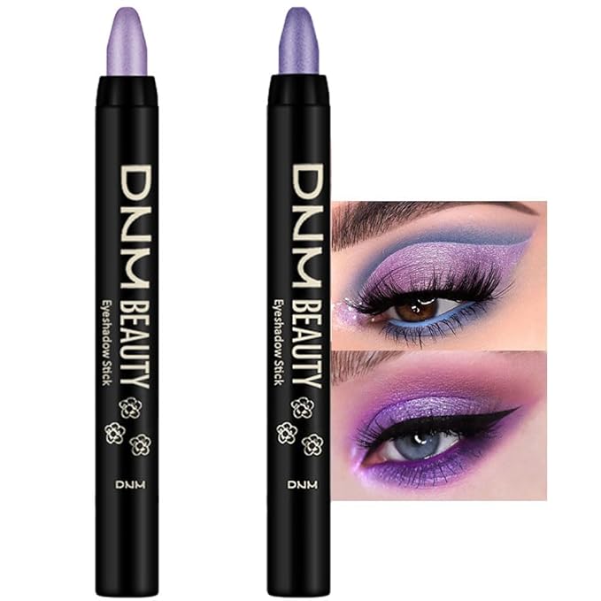 evpct 2Pcs Cream Eyeshadow Sticks Set for Eyes Light Purple & Violet Shimmer Eye Crayon Shadow Brightener Stick Pencil Pen Bulk sombras en crema para ojos 08+09-Velvo Beauty