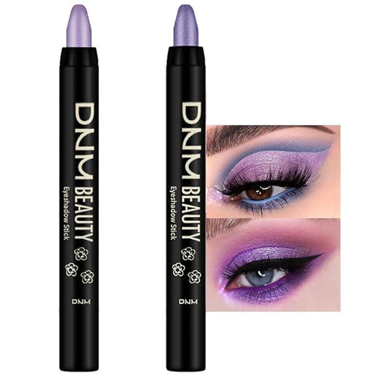 evpct 2Pcs Cream Eyeshadow Sticks Set for Eyes Light Purple & Violet Shimmer Eye Crayon Shadow Brightener Stick Pencil Pen Bulk sombras en crema para ojos 08+09-Velvo Beauty