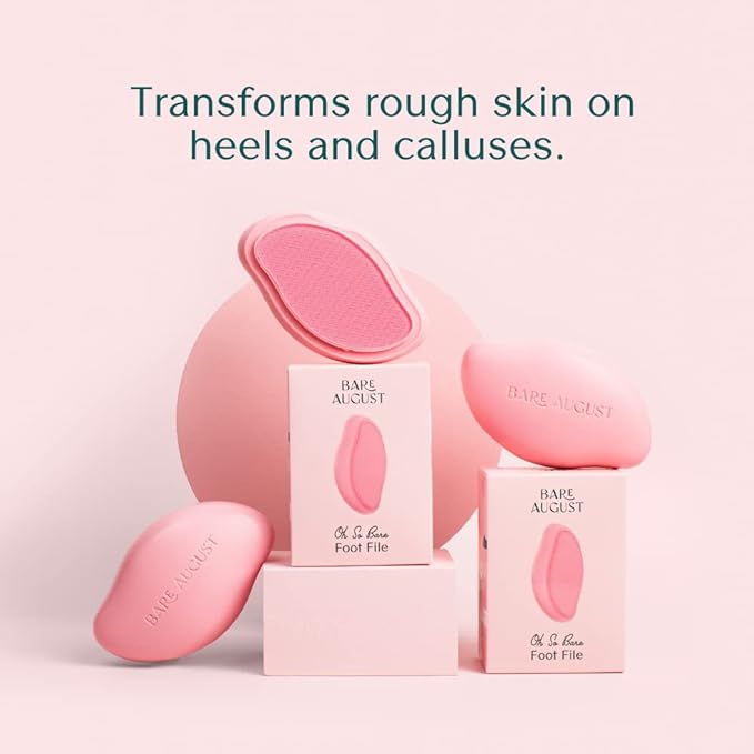 Bare August Glass Foot File Callus Remover- Heel Scraper & in Shower Foot Scrubber Dead Skin Remover - Pedicure Foot Buffer for Soft Feet-Velvo Beauty
