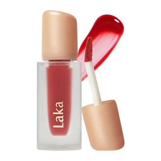 Laka Fruity Glam Tint, 4.5g/0.15 oz., Glowing Lip Stain with Wide Color Spectrum, Hydrating & Lightweight Texture, Long-Lasting Bold Stain, Non-Sticky, Vegan, K-Beauty (#116 Candid)-Velvo Beauty
