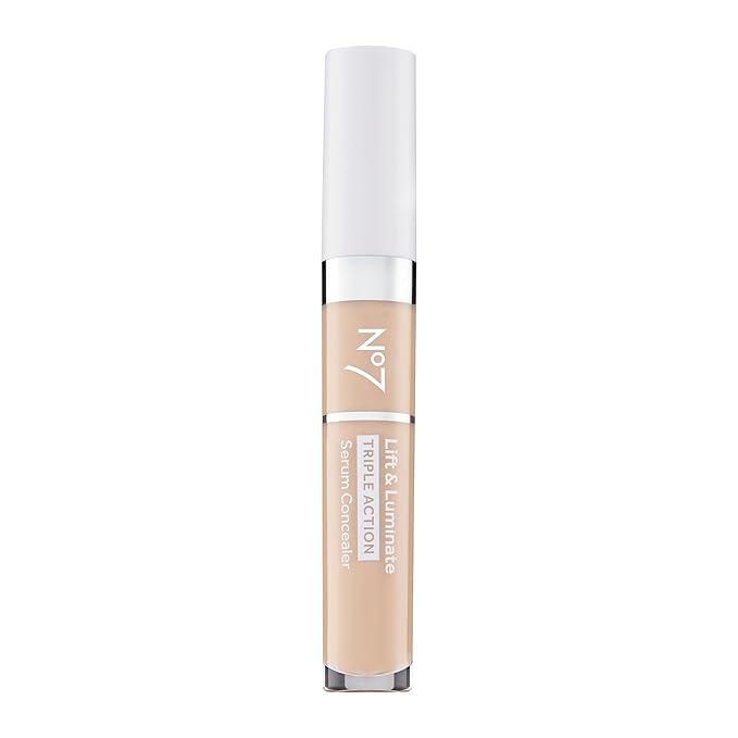 No7 Lift & Luminate Triple Action Serum Concealer - Fair - Anti Aging Liquid Concealer Makeup for Blemishes & Dark Circles - Medium to Full Coverage Concealer for Face (8ml)-Velvo Beauty