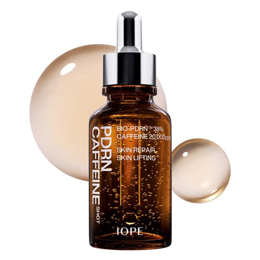 IOPE BIO-PDRN Caffeine Shot Serum | 38% Plant-Based Vegan PDRN & 20,000ppm Caffeine & Niacinamide in a Bottle, Plumping Skin, Intense Lifting and Firming, Korean Skincare, 1.01 Fl Oz-Velvo Beauty