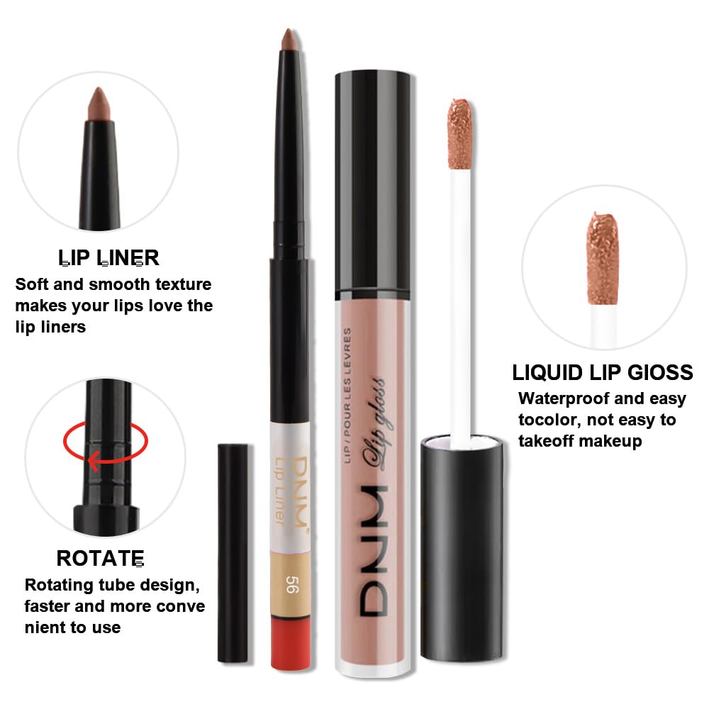 evpct 2Pcs Nude Pink Matte Lip Liner and Lipstick Combo Set for Women, Nude Lip Combo Set Liquid Lips Stick Gloss and Lipliner Stains Set Long Lasting Waterproof, Lips Makeup Pack 24 Hours originale-Velvo Beauty