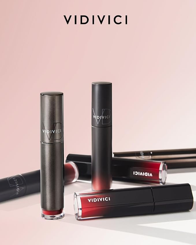 VIDIVICI Millennial Velvet Lip Tint - Thin, Comfortable & Long-Lasting Wear with Matte Finish - Seamless, Rich and Vibrant Shades - Moisture-Filled & Lightweight Texture. 0.15 fl.oz. (05 RED OVER)-Velvo Beauty