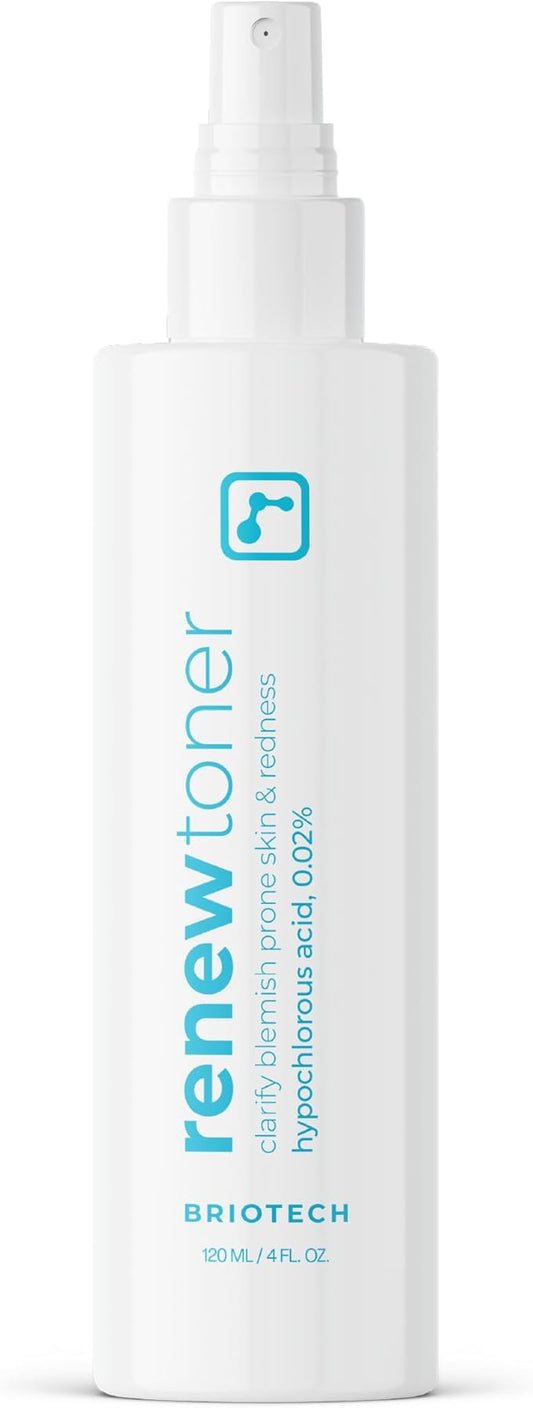 BRIOTECH Skin Renew Toner, Hypochlorous Acid Spray Topical Skin Spray for Face and Skin, Minimize Appearance of Blemishes, Soothing Mist for Redness & Bumps, 4 fl oz-Velvo Beauty