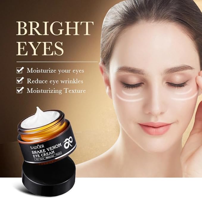 Retinol Snake Venom Peptide Eye Cream, Firming Eye Cream, Anti Ageing Eye Cream, Under Eye Cream For Puffiness and Bags Reduces Fine Lines-Velvo Beauty