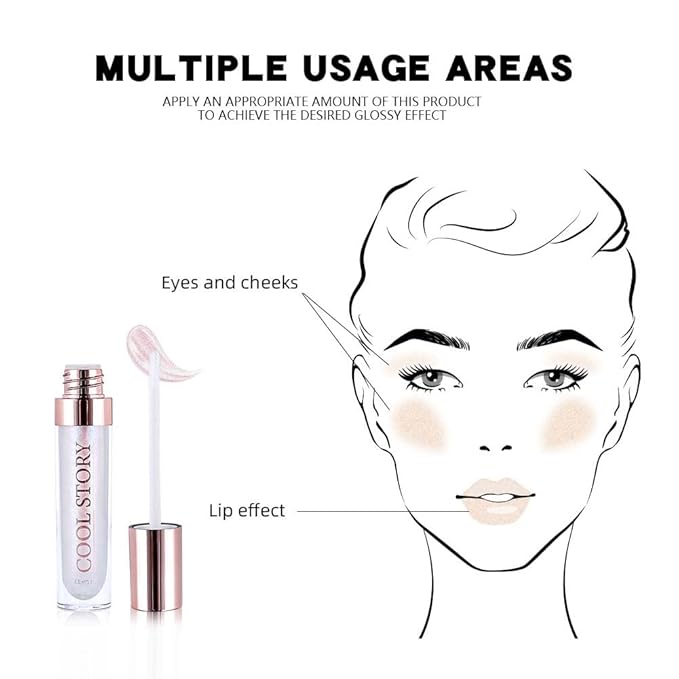 GECOMO Colorful Explosive Pearlescent Lip Gloss 3D Multifunctional Fine Glitter Chameleon Lip Gloss Polarized Diamond Makeup, Magic Big Brush Color Changing Lip Oil(101# COLORFUL FLASH)-Velvo Beauty