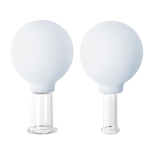 Zoe Ayla Facial Cupping Set, 2 Pcs - Cupping Kit for Massage Therapy - Improves Skin Appearance - Promotes Blood Circulation - Sculpts and Tones - Reduces Puffiness - 1 Large Cup - 1 Small Cup-Velvo Beauty