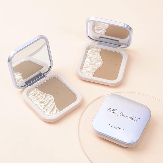 ELLESY Highlighter Makeup Palette Face Sculpting Highlighter Contouring Palette Lightweight Makeup Kit Silky Texture Contour Powder Palette with brush-C01-Velvo Beauty