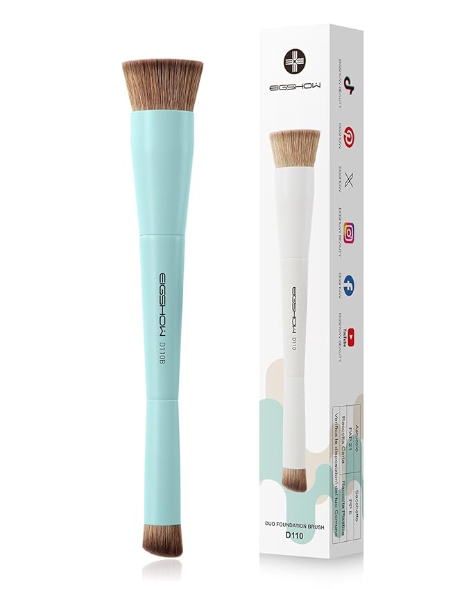 EIGSHOW Foundation and Concealer Brush, Dual Ended Makeup Brush For Flawless Foundation Coverage, Under Eye Concealer, Vegan & Cruelty-free (D110B)-Velvo Beauty