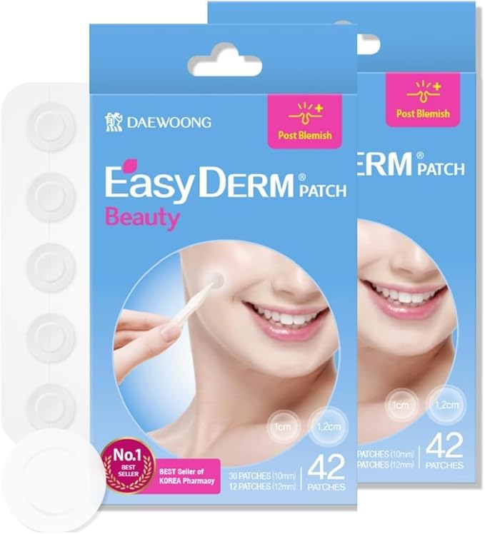 EasyDerm Beauty Patch(84 Counts) - 100% Hydrocolloid Pimple Patch for Zit Spot Care, K-beauty, Daewoong Pharmaceutical, Korean Acne Patches-Velvo Beauty