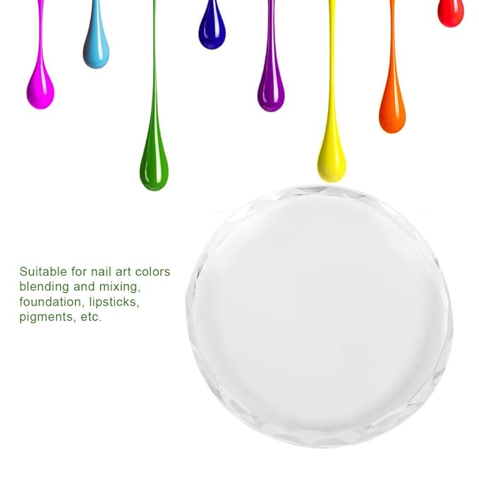 Glass Nail Art Palette Transparent Paint Drawing Colorful Paint Tray for Beauty Personal Care Drawing Color Dish DIY Nail Art Accessories Tools(02)-Velvo Beauty